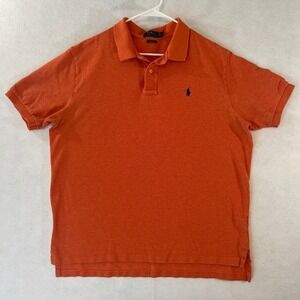Polo Ralph Lauren Polo Shirt Mens XXL Classic Fit Orange Pony Logo Casual Golf